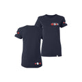 Ladies Pawtriots Paws Short Sleeve Tee Shirt-Navy